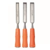 Carpenter's tools, carpenter's chisel, orange-red handle, high carbon steel 6-32, impact-resistant, carpenter's chisel for leveling and slotting, chisel set Item Picture